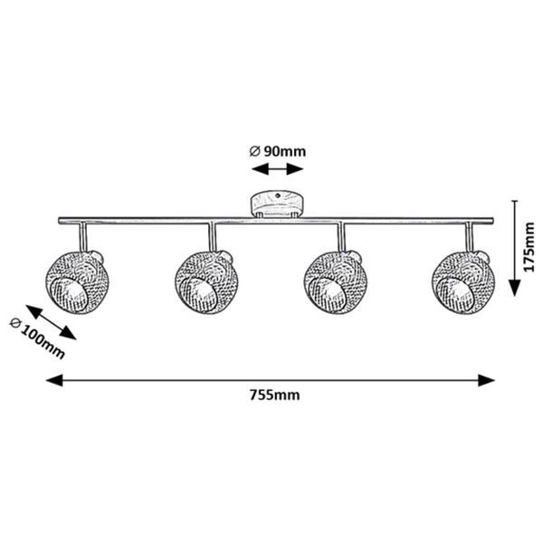 Reflektorowa lampa natynkowa Grendel 3130 czarne kule metalowe biurowe