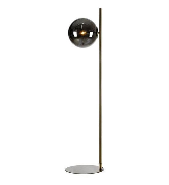 Stojąca lampa pokojowa Dione podłogowa przydymiona złota