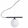 Modernistyczna lampa wisząca Beryl 1006G1 Aldex szklana kula ball biała czarna