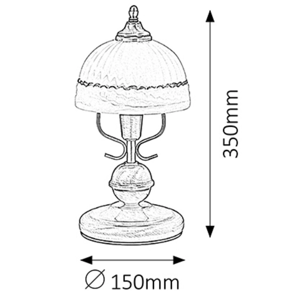 Retro lampa stołowa Flossi szklana do sypialni vintage brąz biała