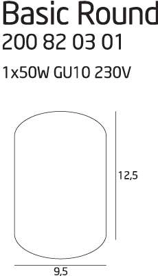 Spot LAMPA sufitowa BASIC ROUND C0068 Maxlight natynkowa OPRAWA metalowa tuba czarna