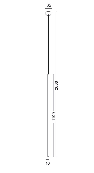 Metalowa lampa wisząca Scop 5012S1203 Elkim LED 1W 4000K podłużna czarna