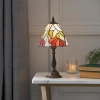 Stołowa lampka tiffany Botanica 63963 z wtyczką szklana brązowa kolorowa