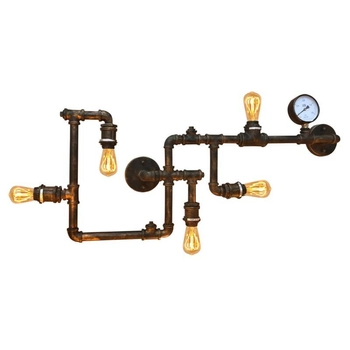 Industrialny kinkiet ścienny Tubo Retro ABR-LLKRR-5XE27 Abruzzo rury czarne