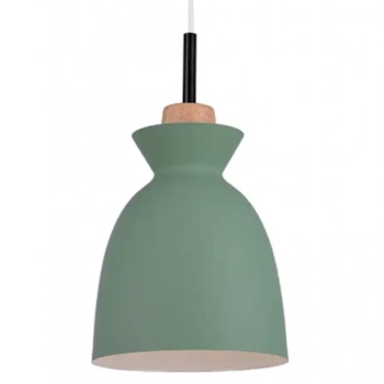 Wisząca lampa kuchenna 180065 nad wyspę drewniana zielona