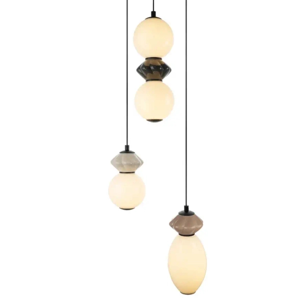 Ceramiczna lampa wisząca Balos PND-94921-4R-BK LED 19W 3000K brązowa