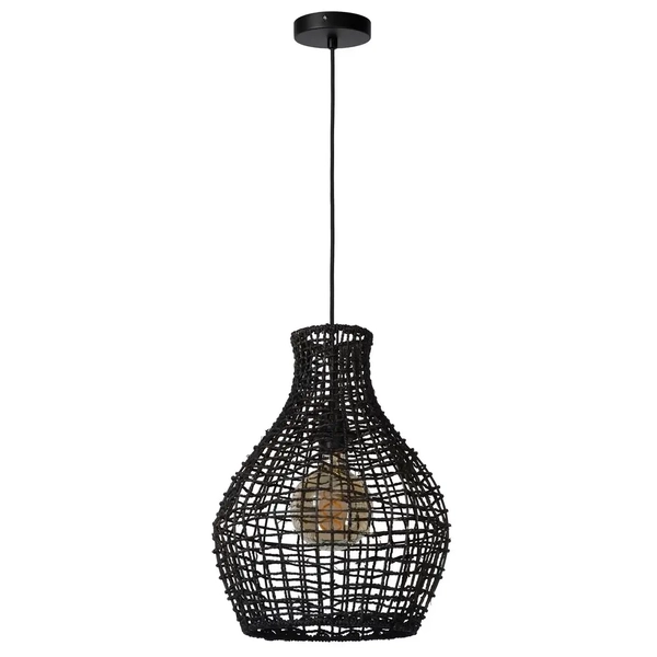 Wisząca lampa boho ALBAN 03438/35/30 Lucide pleciona czarny