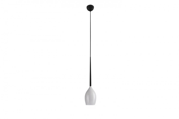 Skandynawska lampa wisząca Izza szklana biały połysk