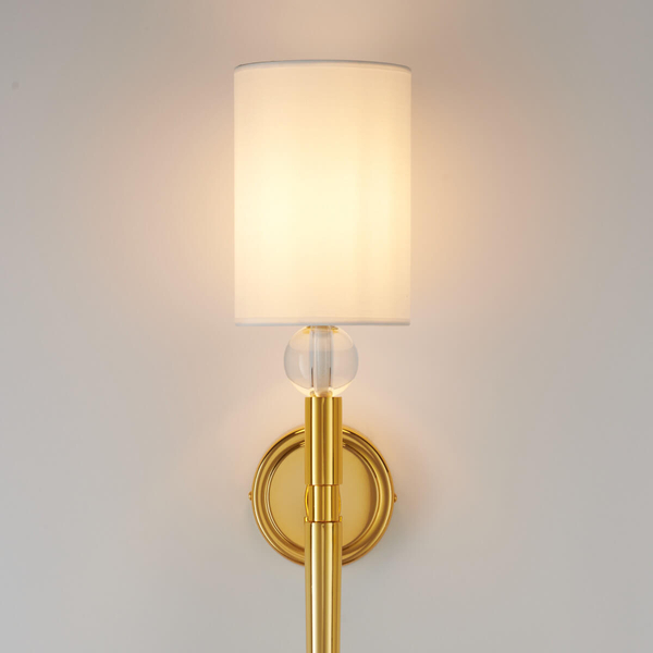 Salonowa lampa na ścianę DAMA ST-8436 GB-CE z abażurem złoty biały