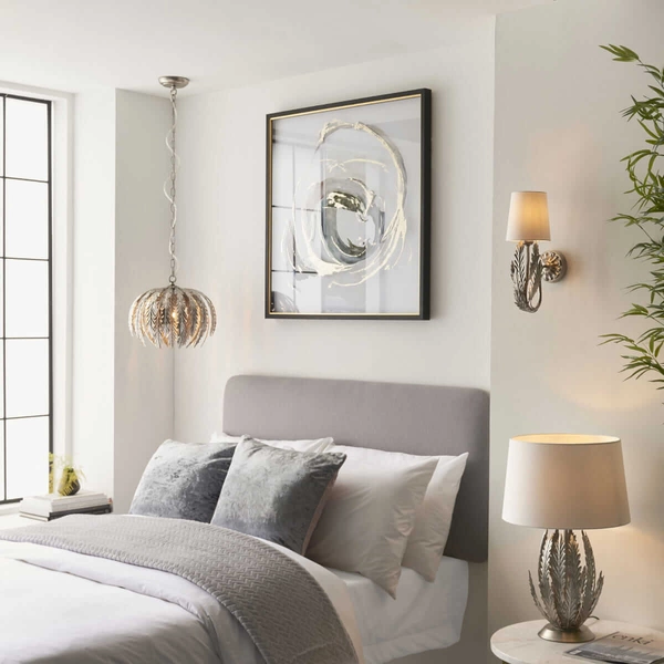 Sypialniana lampa wisząca Delphine 98044 Endon liść złota