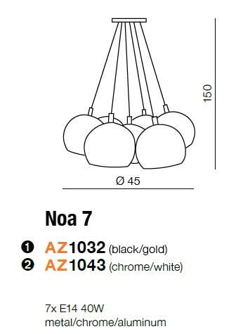 Wisząca lampa jadalniana Noa metalowa nad stół biała chrom