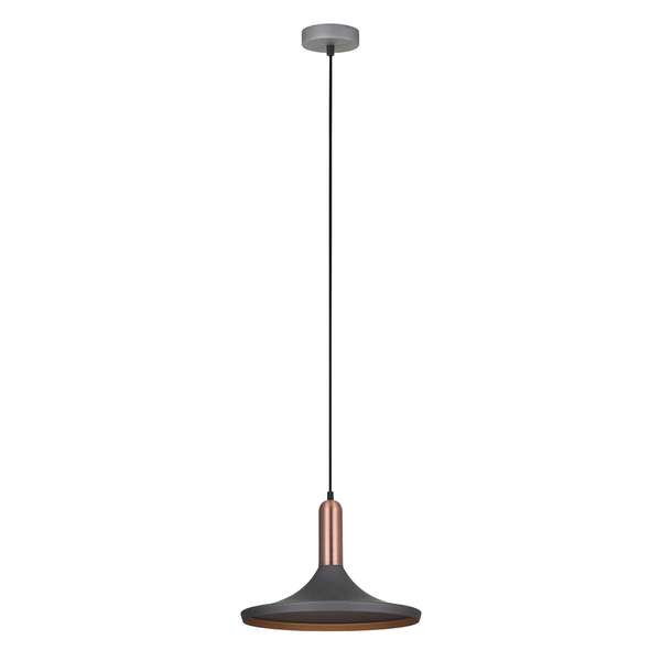 Industrialna LAMPA wisząca LUSTY MDM-3027/1 GR+RC Italux metalowa OPRAWA zwis loft miedź szary