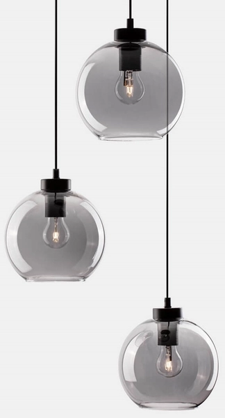 Jadalniana lampa wisząca Repos kaskada czarna przydymiona