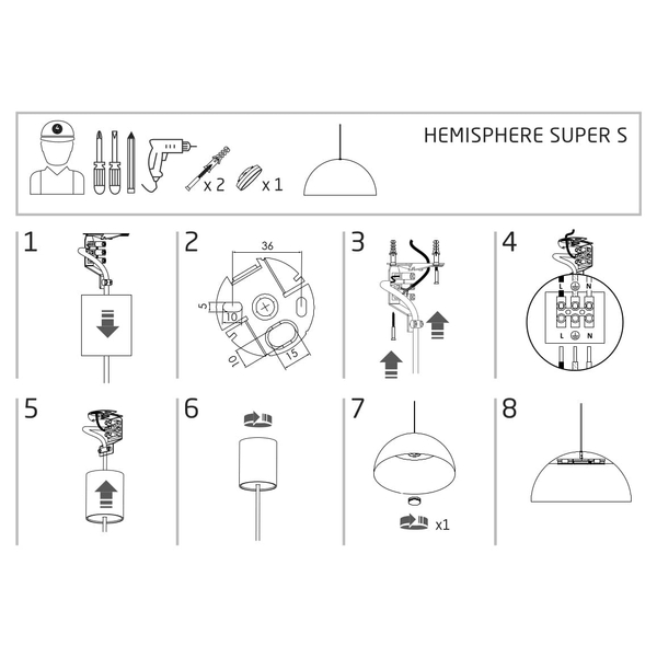 Zwisowa lampa do salonu Hemisphere Super 10618 Nowodvorski kopuła brązowa