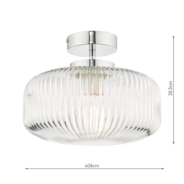 Sufitowa lampa szklana Riva RIV5208 do salonu IP44 chrom