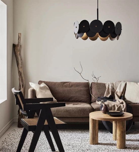 Designerska lampa wisząca Vegas czarne koła do kuchni