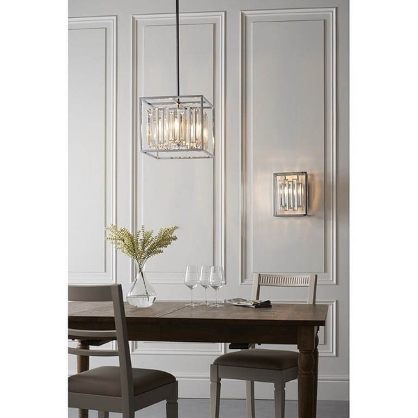 Lampa wisząca glamour Acadia 81930 Endon kryształowa crystal kwadratowa chrom