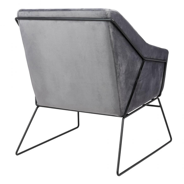 Fotel do salonu Emma MSE011000308.V23 King Home tapicerowany welur szary