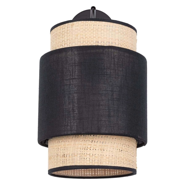 Lampa ścienna ekologiczna Boho 5651 TK Lighting do sypialni czarny słomkowy