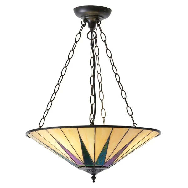 Lampa wisząca na łańcuchu Dark star 70754 szklana witrażowa kolorowa