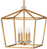 Wisząca lampa QN-STINSON-4P-L-DBR klatka kryształ mosiądz