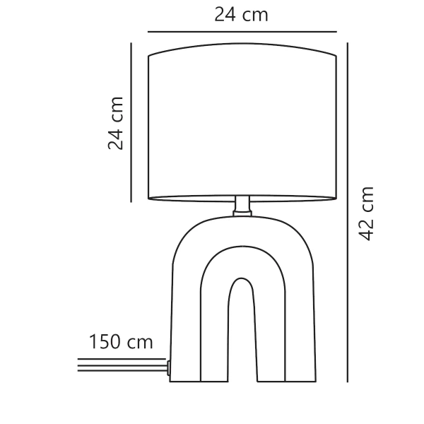 Abażurowa lampka stołowa Haze 2412705009 na komodę beżowy