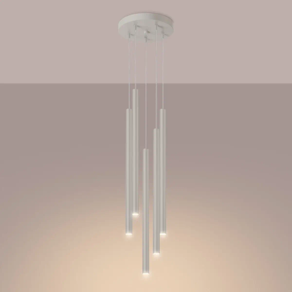 Wisząca lampa podłużna PASTELO SL.1516 sopel tubki beżowe