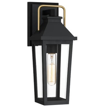 Zewnętrzny kinkiet szklany Buckley QZ-BUCKLEY-S-MBK latarenka IP44 czarna