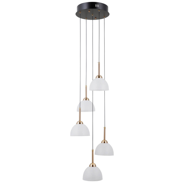 Szklana lampa zwis Montiela PND-34374-5-BK LED 125W 3000K czarny biały złoty