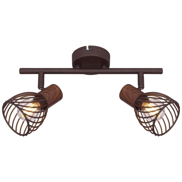 Sufitowa LAMPA art deco ISABELLE 54817-2 Globo metalowa OPRAWA plafon klatki druciane rdzawe