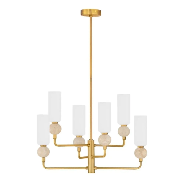 Żyrandol glamour do sypialni CORVIZO LE45276 szklany biały złoty