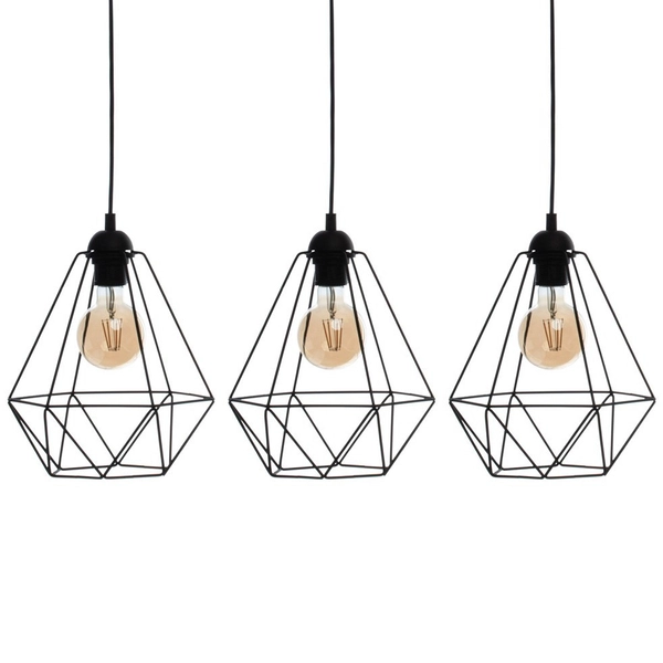 LAMPA wisząca BASKET 7215 Milagro druciana OPRAWA metalowa listwa ZWIS klatki loft czarne