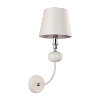 Abażurowa lampa ścienna Narni NAR-K-1 (BC) do jadalni nikiel biały