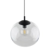 Szklana lampa wisząca VIBE 4817 do sypialni kula czarny przezroczysty