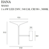 Designerski kinkiet do przedpokoju HANA W0303 Maxlight LED 6W 3000K czarny