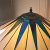 Lampa stołowa do jadalni Dark star 64045 witrażowa szklana kolorowa brązowa