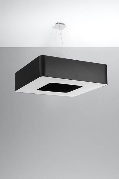 Wisząca LAMPA materiałowa SL.0828 kwadratowa OPRAWA zwis abażurowy czarny