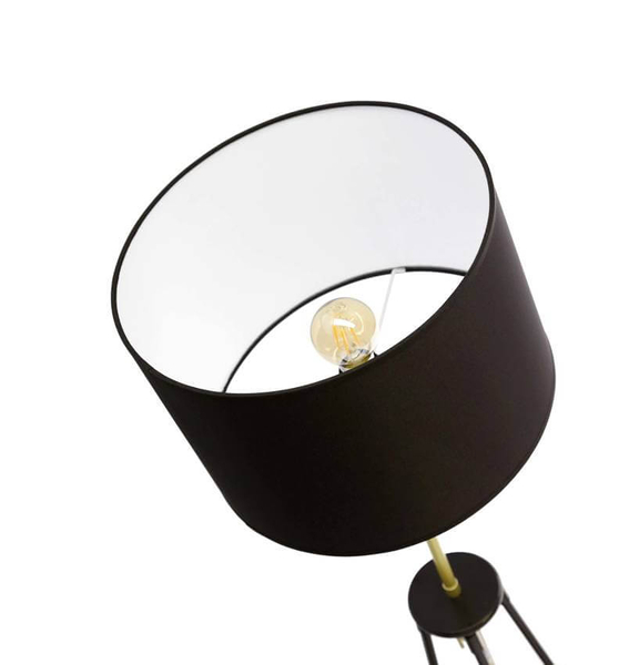 Elegancka lampa podłogowa Tegola do sypialni czarna złota