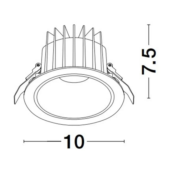 Okrągła sufitowa lampa TORVIAN LE65115 LED 10W 3000K IP67 biała