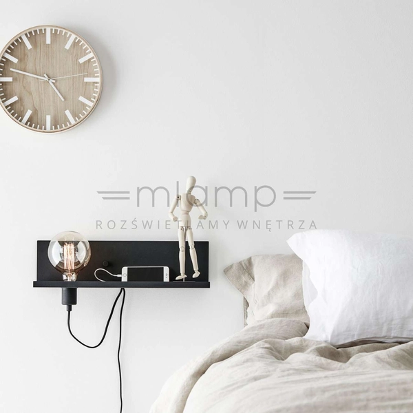 Kinkiet LAMPA ścienna MULTI 106482 Markslojd metalowa OPRAWA półka czarna