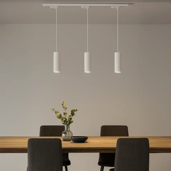 Industrialna lampa wisząca 1-fazowa szynowa Pipe Track ML2125 biały