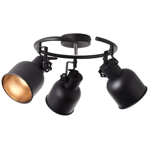 Regulowana lampa sufitowa Rolet 49633/76 reflektorki czarne złote
