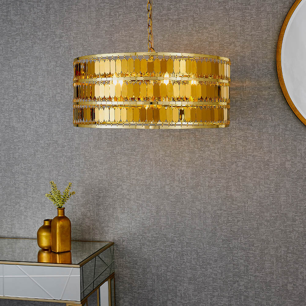 Okrągła lampa wisząca Eldora 90299 nad stół złota