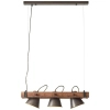 Potrójna lampa wisząca Plow 82173/46 loftowa drewniana czarna