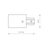 Zasilanie końcowe szynoprzewodu PROFILE RECESSED POWER END CAP 8973 Nowodvorski do 1-fazowej szyny podtynkowej 230V czarne