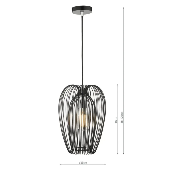 Druciana lampa wisząca Ero ERO0122 do jadalni czarny chrom