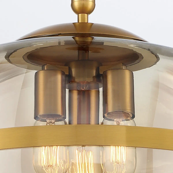 Wisząca lampa retro Nottingham QN-NOTTINGHAM-3P-AB złoty przezroczysty