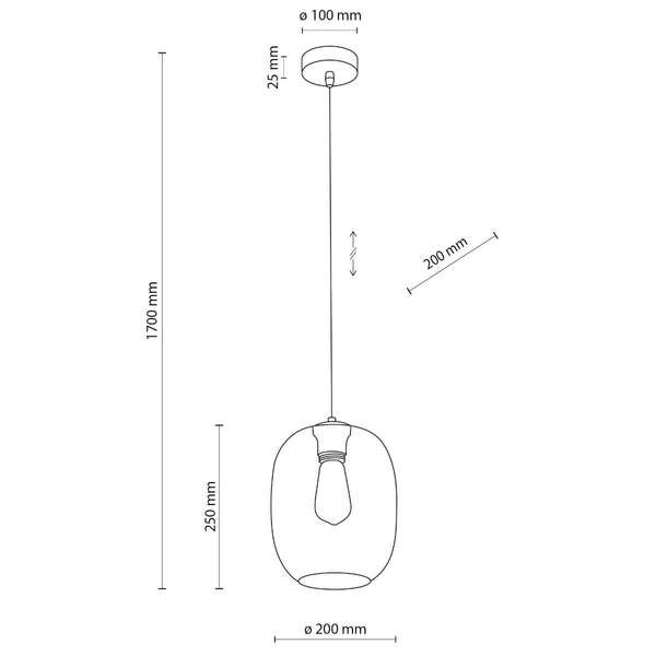 Wisząca lampa do jadalni Elio 5971 nad stół owalna grafitowy czarna