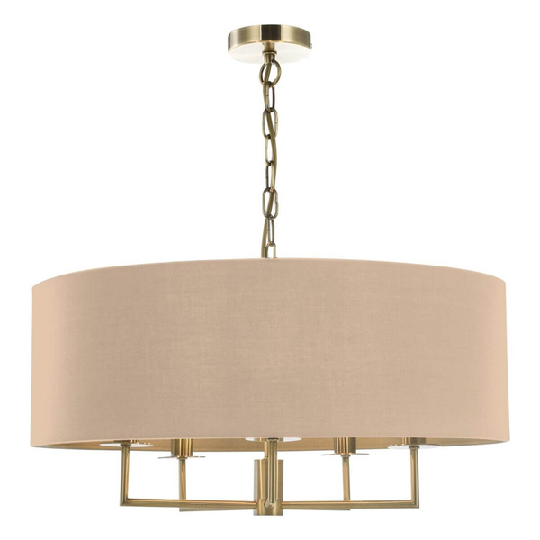 Wisząca lampa salonowa Jamelia JAM0501 Dar Lighting szara mosiądz