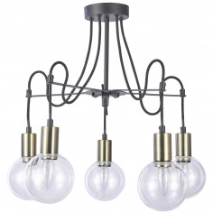 Sufitowa LAMPA 5-punktowa GIANNI MX16096-5A Italux metalowa OPRAWA szklane kule balls przezroczyste